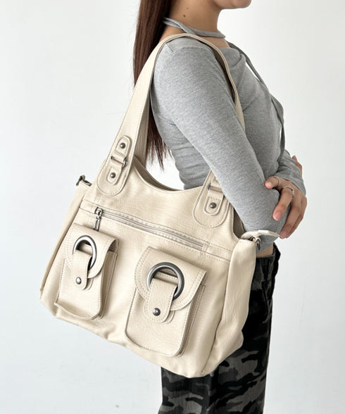 ダブルポケット2wayPUショルダーバッグ | BA1256013 | アイボリー