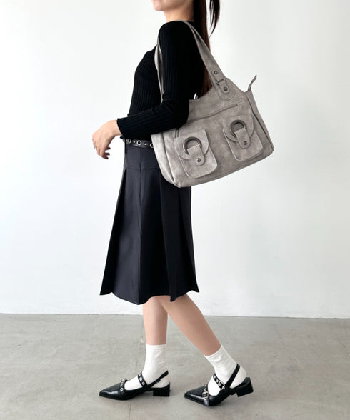 ダブルポケット2wayPUショルダーバッグ | BA1256013 | グレー