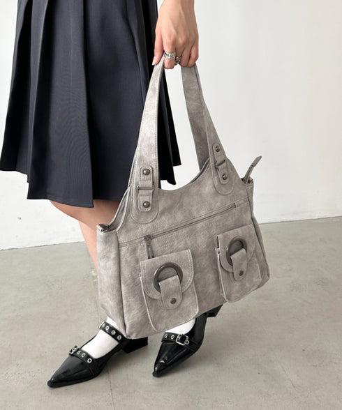 ダブルポケット2wayPUショルダーバッグ | BA1256013 | グレー