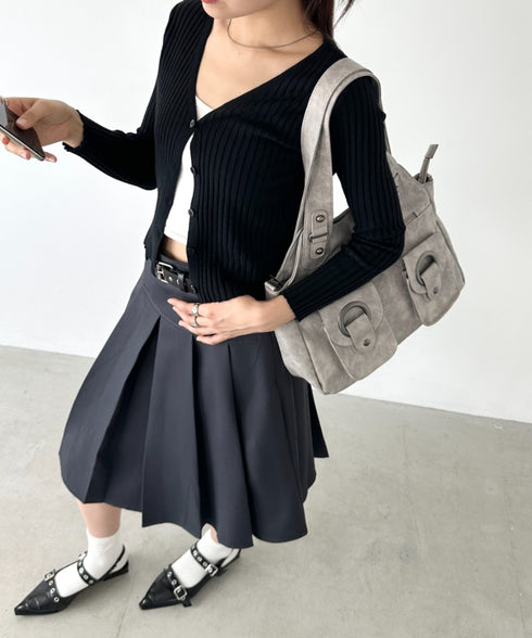 ダブルポケット2wayPUショルダーバッグ | BA1256013 | グレー