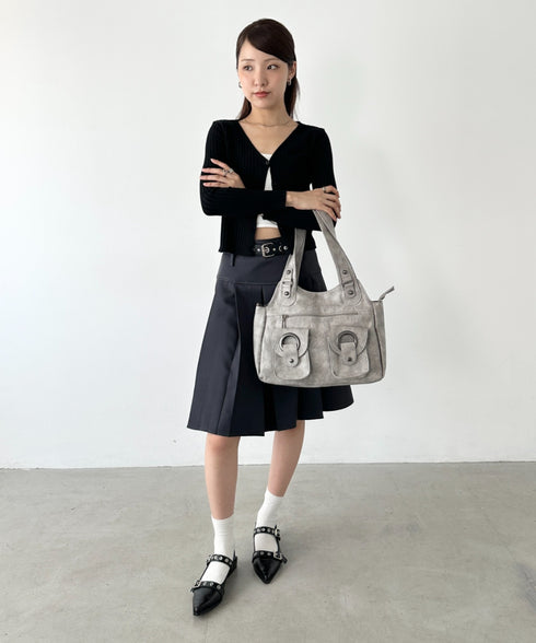 ダブルポケット2wayPUショルダーバッグ | BA1256013 | グレー