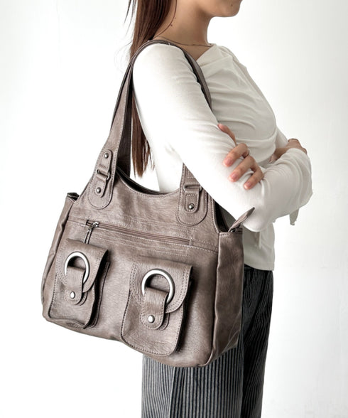 ダブルポケット2wayPUショルダーバッグ | BA1256013 | モカ