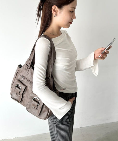 ダブルポケット2wayPUショルダーバッグ | BA1256013 | モカ