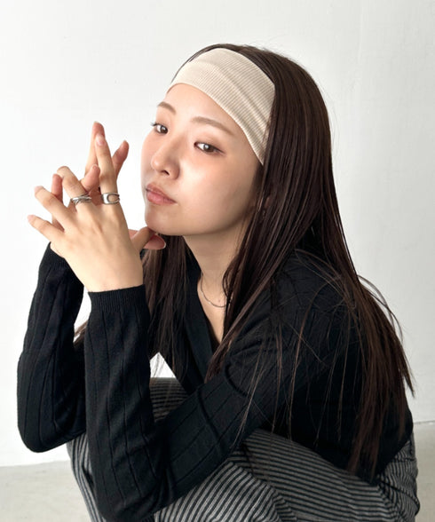 リブヘアバンド | BA6256017 | アイボリー