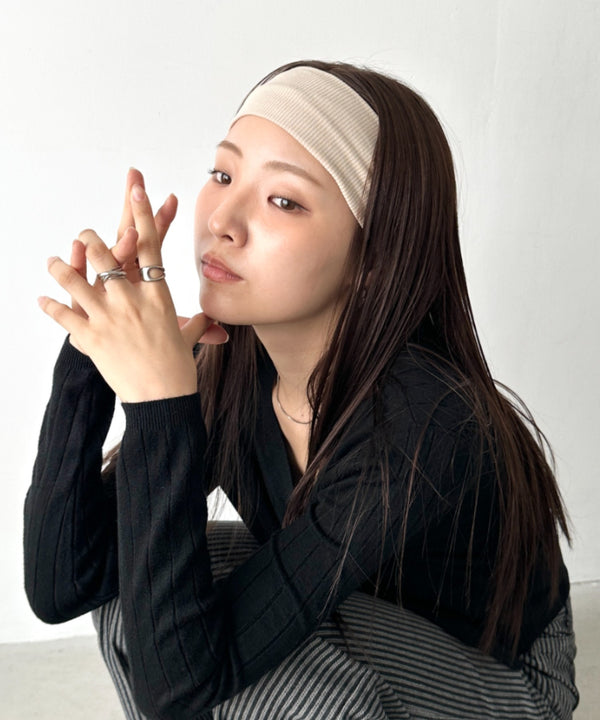 リブヘアバンド | BA6256017 | アイボリー