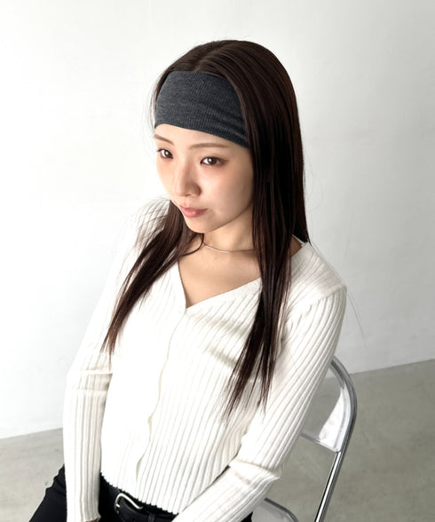 リブヘアバンド | BA6256017 | ダークグレー