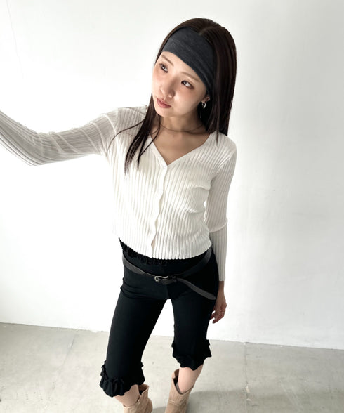 リブヘアバンド | BA6256017 | ダークグレー