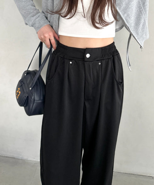 タック入りワイドスウェットパンツ | MD2253029 | ブラック