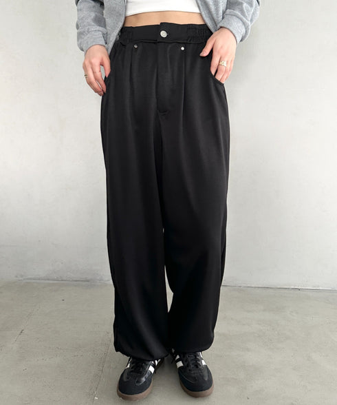 タック入りワイドスウェットパンツ | MD2253029 | ブラック