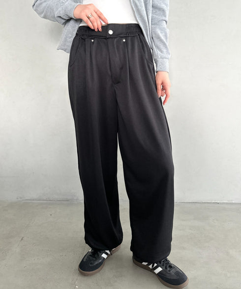 タック入りワイドスウェットパンツ | MD2253029 | ブラック