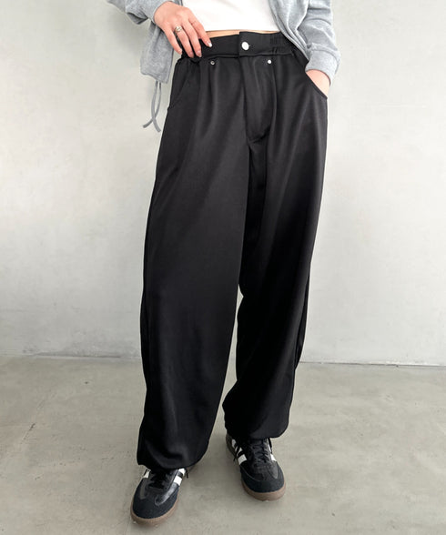 タック入りワイドスウェットパンツ | MD2253029 | ブラック