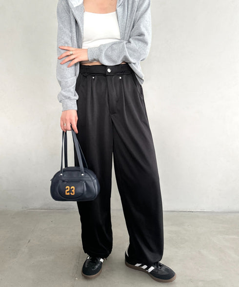 タック入りワイドスウェットパンツ | MD2253029 | ブラック