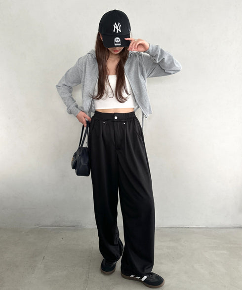 タック入りワイドスウェットパンツ | MD2253029 | ブラック