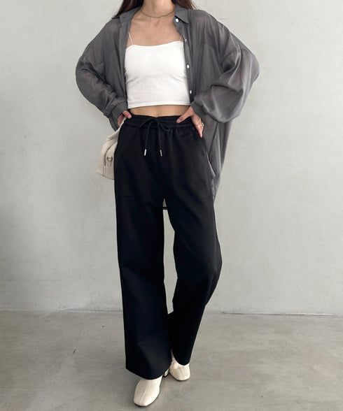 ハイウエストイージースウェットパンツ | MD2253030 | ブラック