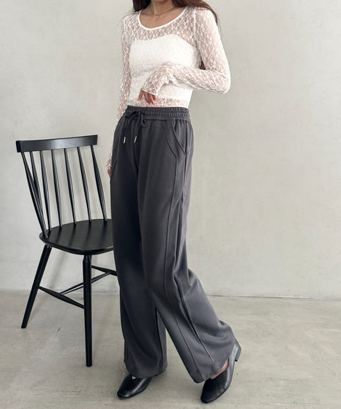 ハイウエストイージースウェットパンツ | MD2253030 | チャコールグレー