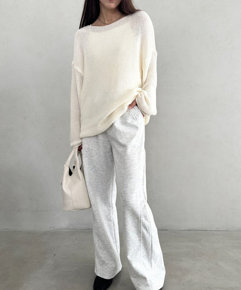 ハイウエストイージースウェットパンツ | MD2253030 | オートミール