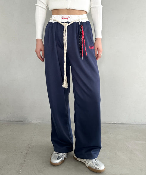 チャーム付きウエスト配色スウェットパンツ | MD2253031 | ネイビー