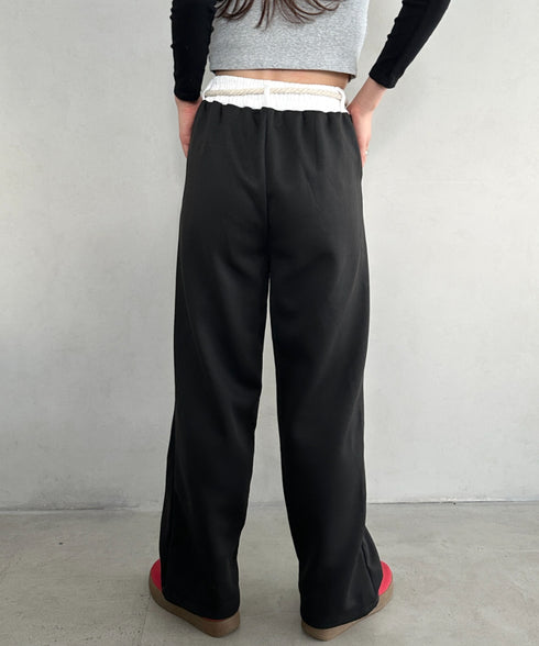 チャーム付きウエスト配色スウェットパンツ | MD2253031 | ブラック