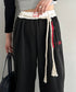 チャーム付きウエスト配色スウェットパンツ | MD2253031 | ブラック