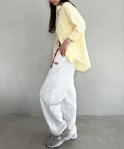 チャーム付きウエスト配色スウェットパンツ | MD2253031 | グレー