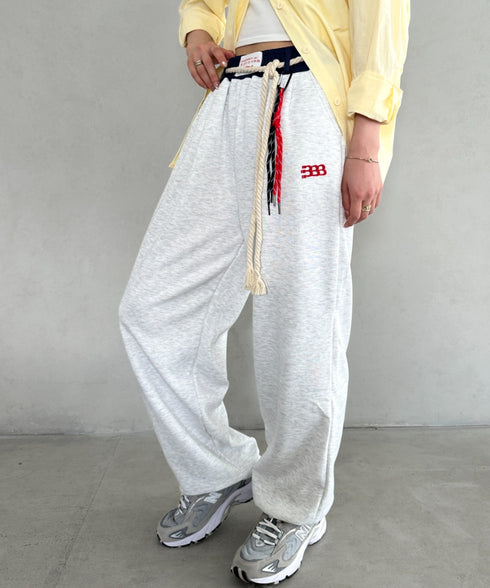 チャーム付きウエスト配色スウェットパンツ | MD2253031 | グレー