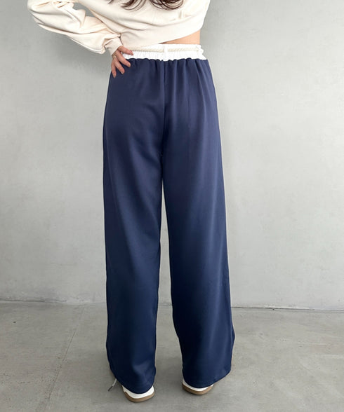 チャーム付きウエスト配色スウェットパンツ | MD2253031 | ネイビー