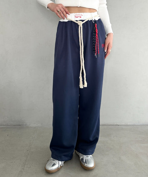 チャーム付きウエスト配色スウェットパンツ | MD2253031 | ネイビー