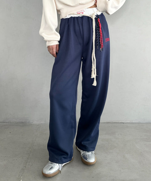 チャーム付きウエスト配色スウェットパンツ | MD2253031 | ネイビー