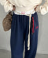 チャーム付きウエスト配色スウェットパンツ | MD2253031 | ネイビー