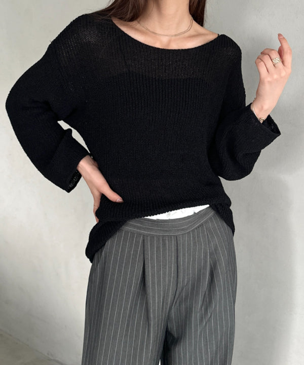 透かし編みゆるニットトップス | MD2253032 | ブラック