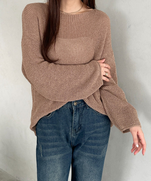 透かし編みゆるニットトップス | MD2253032 | モカ
