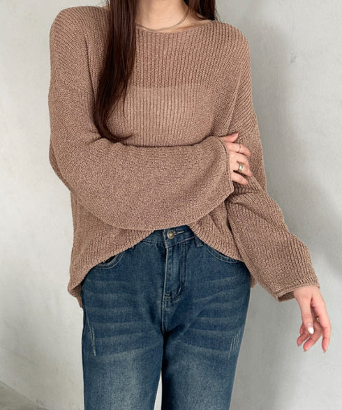 透かし編みゆるニットトップス | MD2253032 | モカ