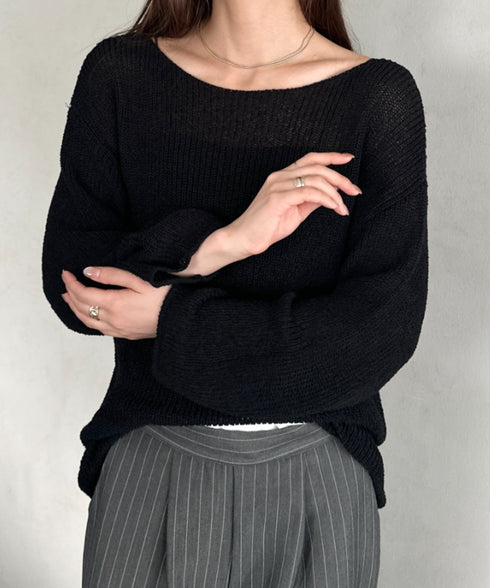 透かし編みゆるニットトップス | MD2253032 | ブラック