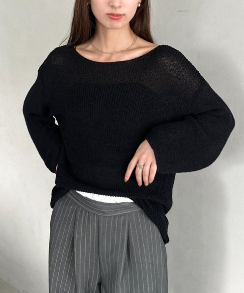 透かし編みゆるニットトップス | MD2253032 | ブラック