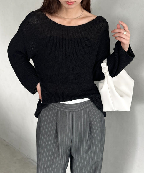 透かし編みゆるニットトップス | MD2253032 | ブラック