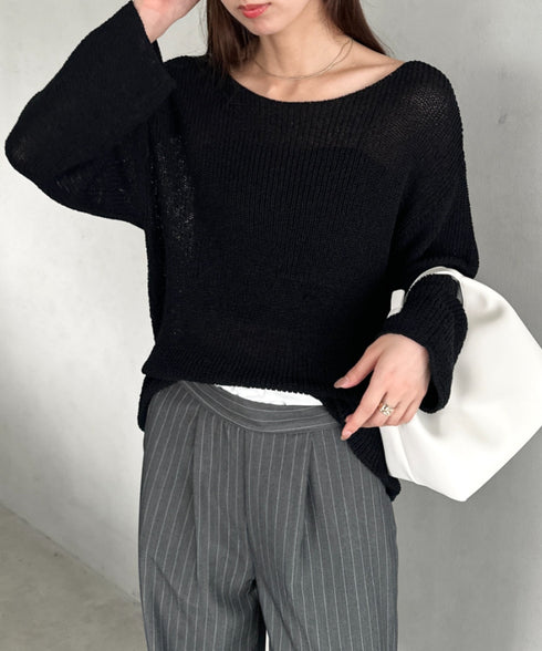 透かし編みゆるニットトップス | MD2253032 | ブラック