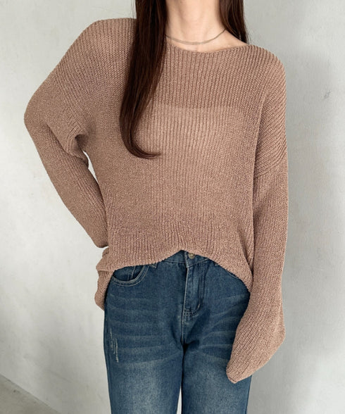 透かし編みゆるニットトップス | MD2253032 | モカ
