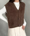 フロントボタンシャギーニットベスト | MD2253037 | ブラウン