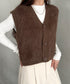 フロントボタンシャギーニットベスト | MD2253037 | ブラウン