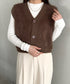フロントボタンシャギーニットベスト | MD2253037 | ブラウン