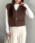 フロントボタンシャギーニットベスト | MD2253037 | ブラウン