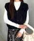 フロントボタンシャギーニットベスト | MD2253037 | ブラック