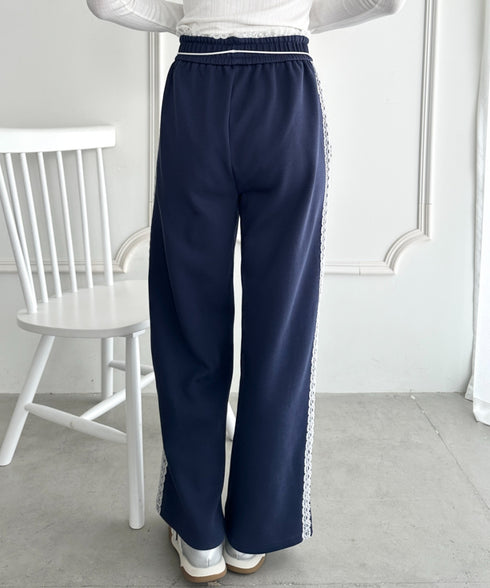 レースレイヤードラインスウェットパンツ | WR2253031 | ネイビー