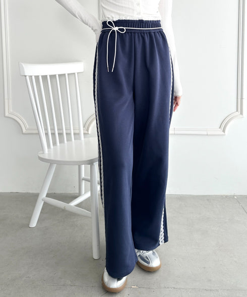 レースレイヤードラインスウェットパンツ | WR2253031 | ネイビー