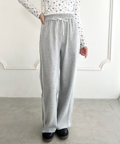 レースレイヤードラインスウェットパンツ | WR2253031 | グレー