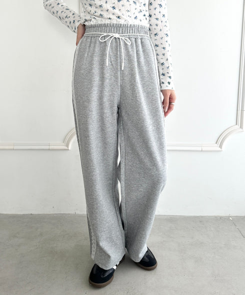 レースレイヤードラインスウェットパンツ | WR2253031 | グレー