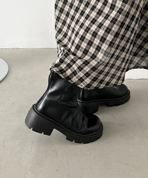 バックジップPUショートブーツ | CL3256018 | ブラック