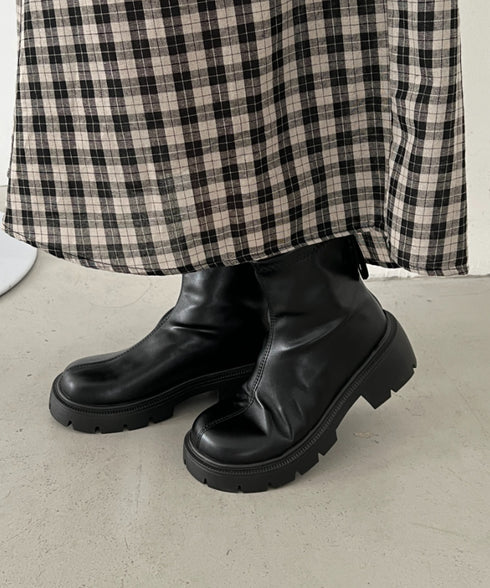 バックジップPUショートブーツ | CL3256018 | ブラック