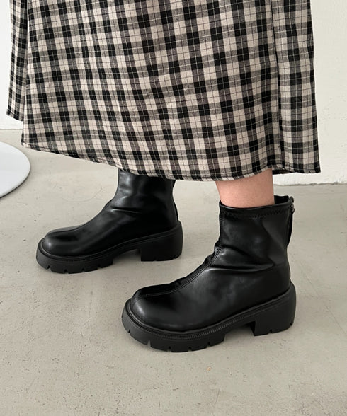バックジップPUショートブーツ | CL3256018 | ブラック