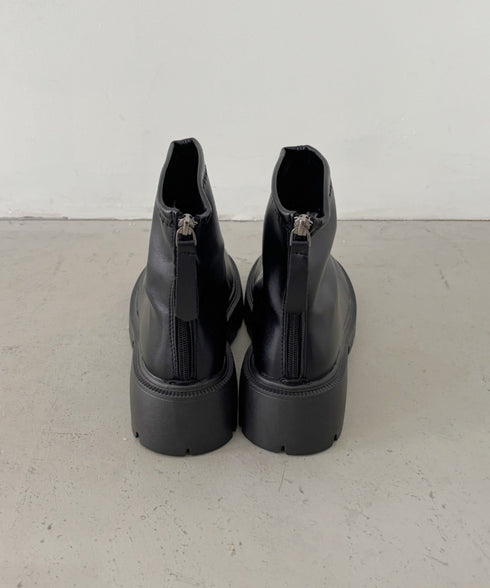 バックジップPUショートブーツ | CL3256018 | ブラック